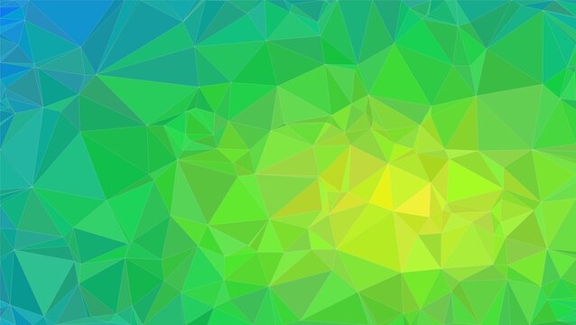 Geometric low poly abstract background with vibrant green and blue tones, perfect for digital art and graphic design projects.