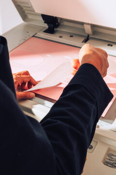detail of operating riso printer