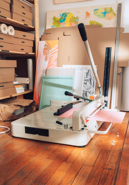 Paper knife in printing studio