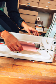 Paper knife in printing studio