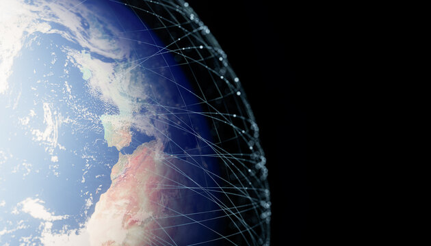 Global Digital Network over Planet Earth from Space