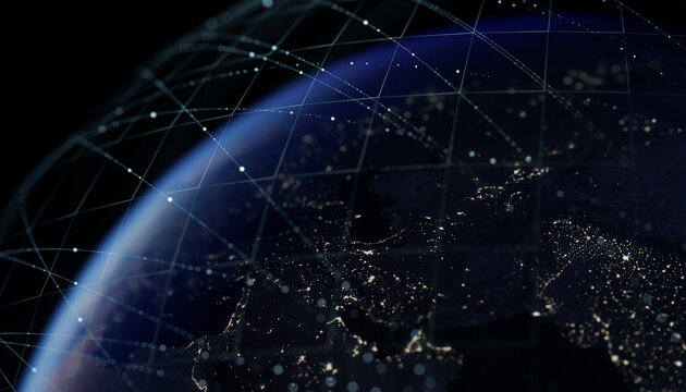 Global Digital Network over Planet Earth from Space