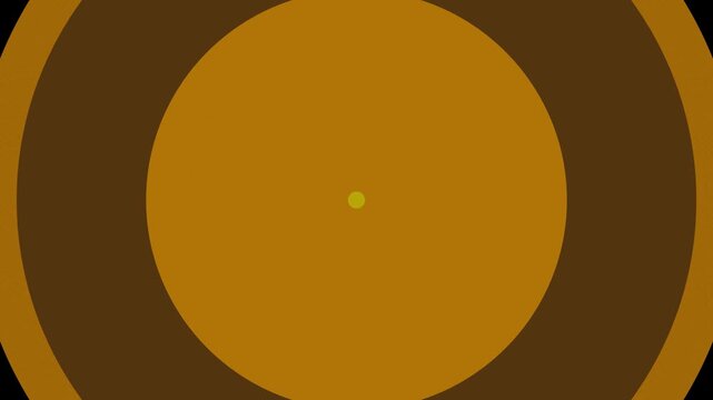 Circle shape transition animation, glowing gold yellow concentric circle ring expanding visual background loop, abstract geometric radial circle pattern motion animation graphic,4k video