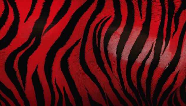 full seamless tiger and zebra stripes animal skin pattern red black texture for textile fabric print