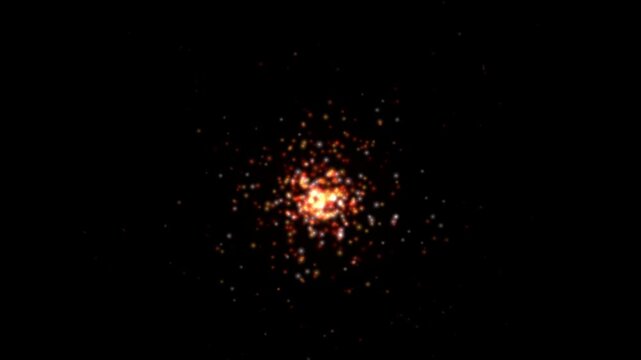 Glowing Red Spark Core Particle Cluster Motion Loop