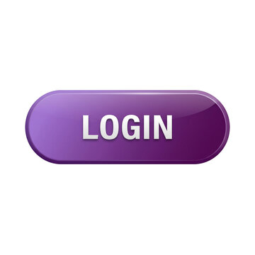 Glossy purple Login web button with rounded oval shape isolated on black background for ui ux interface
