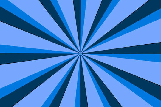 Abstract blue sunburst background with radial rays