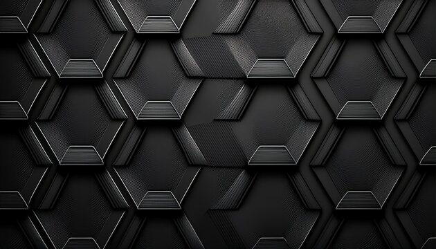 black abstract seamless pattern with black hexagons hexagons texture pattern background copy space black abstract geometric shapes minimalistic black background