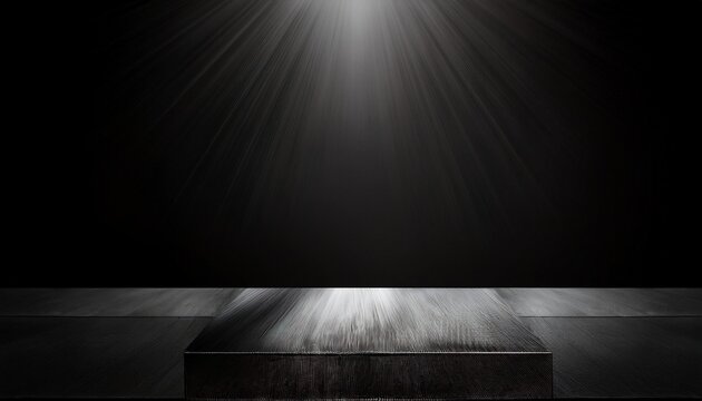 black background black table cube background abstract copy space with spotlight black display wall background table spotlight luxury copy space