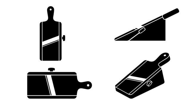 Professional Kitchen Mandoline Slicer Multi View Icon Set