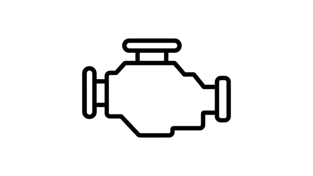 Car engine block icon vector symbol for mechanical service.