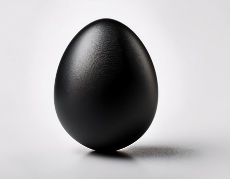 a black egg on a white background