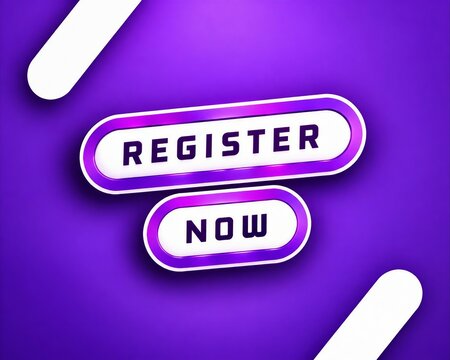 Modern register now button with purple and white gradient design