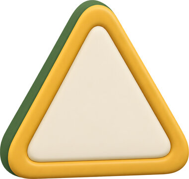 3D blank warning triangle illustration