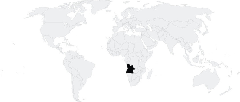 Angola Location on Map of the World, Country in Africa