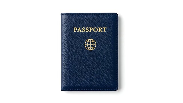 Blue leather travel passport