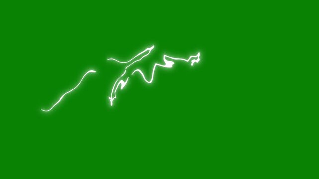 Short electric spark burst and micro lightning flash element isolated on green screen 4K