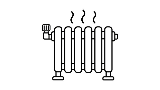 Radiator icon with heating elements for residential warming.
