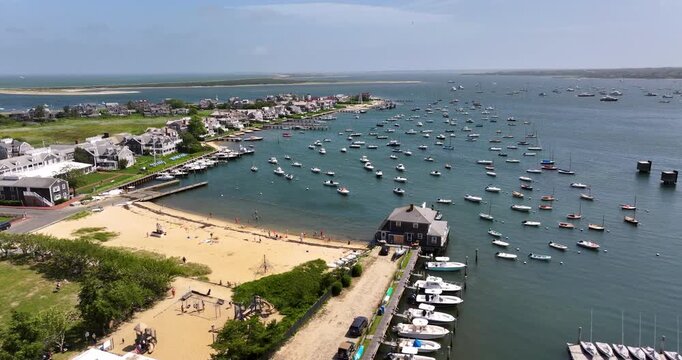 Aerial View of Children's Beach Playground on Nantucket Harbor