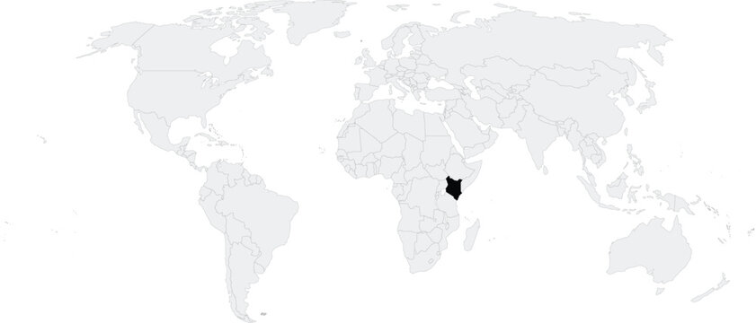 Kenya Location on Map of the World, Country in Africa