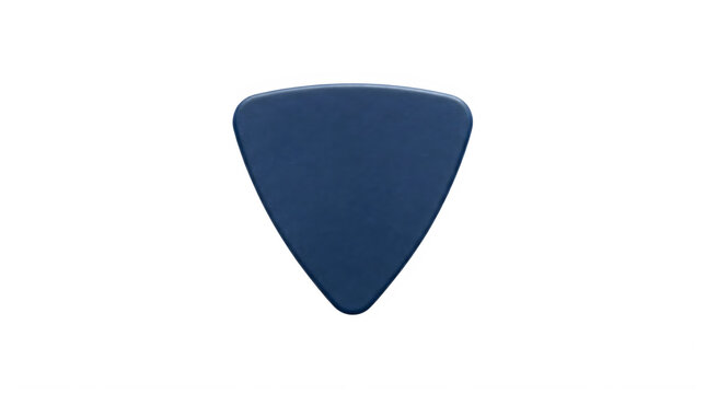 Blue guitar pick in a close-up shot with a plain background