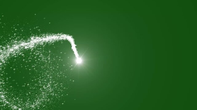 White magic glitter star sparkle trail, twinkling glitter stars line, fairy dust shimmer transition, Christmas stars isolated on green screen, glowing doodle stars white twinkling stars.4k video