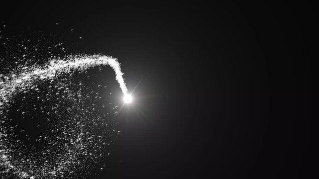 White magic glitter star sparkle trail, twinkling glitter stars line, fairy dust shimmer transition, Christmas stars isolated on black screen, glowing doodle stars white twinkling stars.4k video