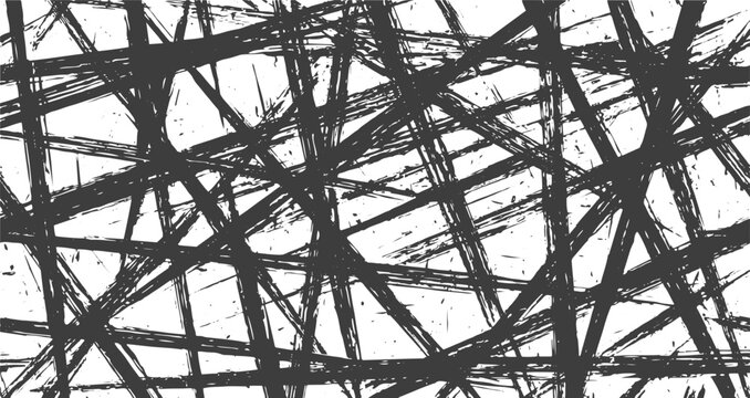 Abstract Scratched Grunge Background, Rough Lines with Vintage Texture.