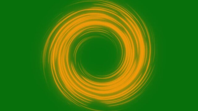 Abstract spiral tunnel with bright center dynamic radial swirls on green background animation, ideal for logo reveals,  4k resolution luxury circle rotates with glowing spin