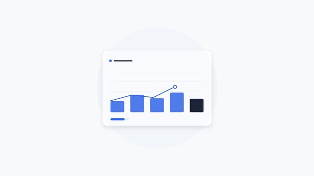 Modern flat vector illustration of a financial data analytics dashboard with bar charts and line graphs for business growth and market statistics reporting