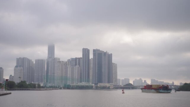 Ho Chi Minh City Skyline and Landmark 81 Under Dramatic Cloudy Sky