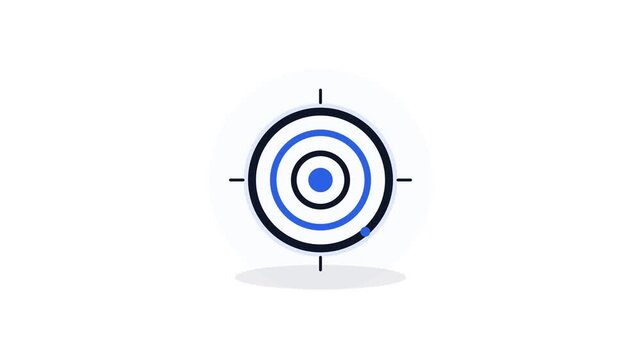 Minimalist Target Bullseye Icon for Business Goals and Accuracy Precision Focus Concept
