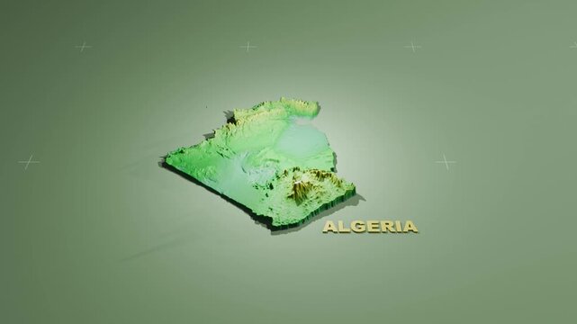 Detailed 3D Terrain and Elevation Map of Algeria