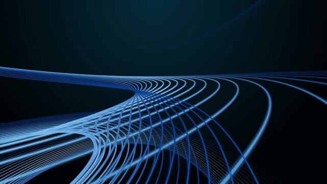 Futuristic video animation with stripe wave object in slow motion, 4096x2304 loop 4K