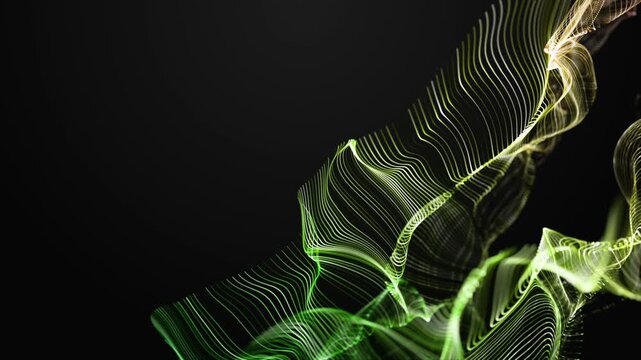 Fantastic video animation with color changing particle wave object in slow motion, 4096x2304 loop 4K