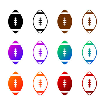American Football Leather Ball Isolated on Transparent Background. Equipment for Game Day Banner, Championship Tournament, and Sports Graphic Design. Vector Illustration