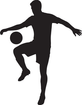 Soccer Player Controlling Football During Match in Action