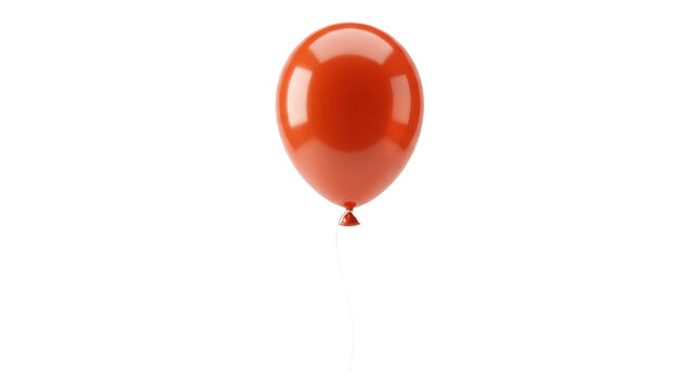 A single shiny orange balloon floating for a festive celebration