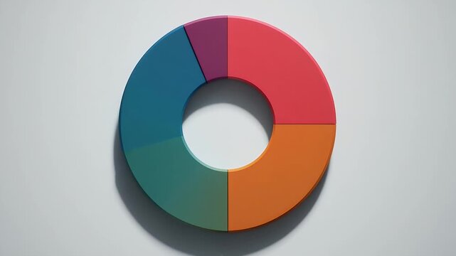 Colorful Circular Pie Chart Graphic Representation.