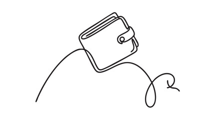 Obraz premium wallet illustration in a single continuous line drawing style