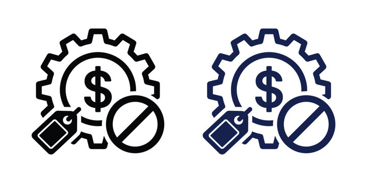 No price tag icon, financial restriction or noncommercial symbol
