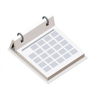 Simple desktop calendar with blank squares against white background