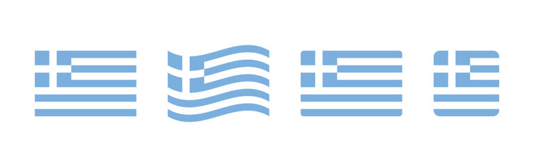 Fototapeta premium Set of greece flag icons in different styles