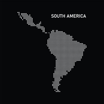 Dotted map of south america and central america