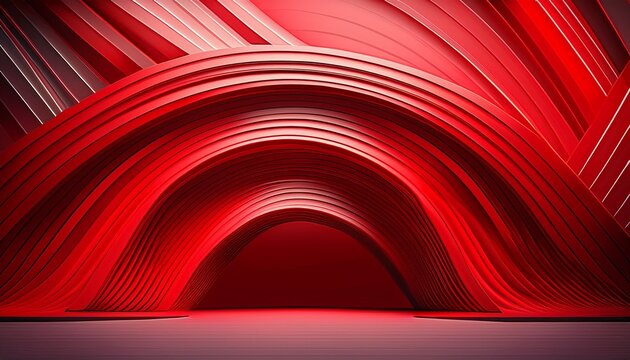 abstract red lines forming an arch shape for sports event banner