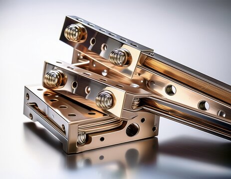 closeup medium shot of lowprofile steel mounting brackets showcasing sleek design and compact support for wiring devices in tight spaces