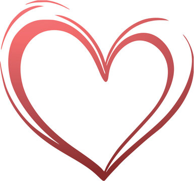 Artistic vector heart formed from expressive ink lines, symbolizing love and emotion