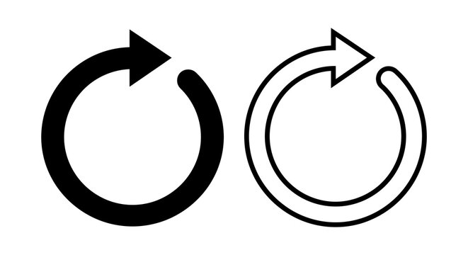 Circular arrow icons with clockwise direction on a white background