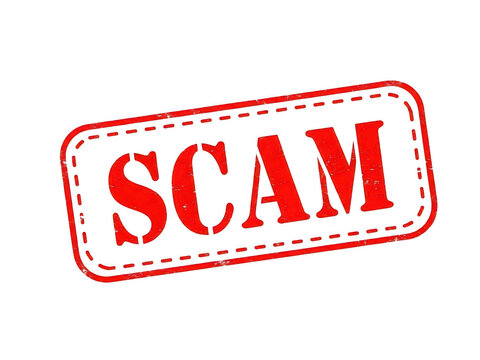 Scam warning stamp isolated transparent background isolated on transparent background