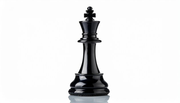black chess king piece isolated on white background